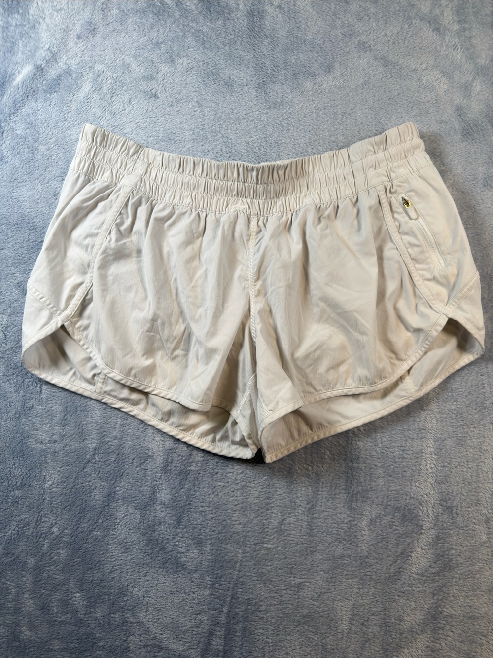 lululemon athletica white Athletic Shorts with Zip Pocket #3204